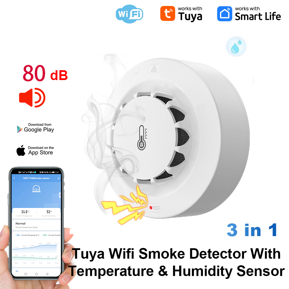 Smoke Leak Detector - Tuya WiFi Temperature and Humidity Sensor