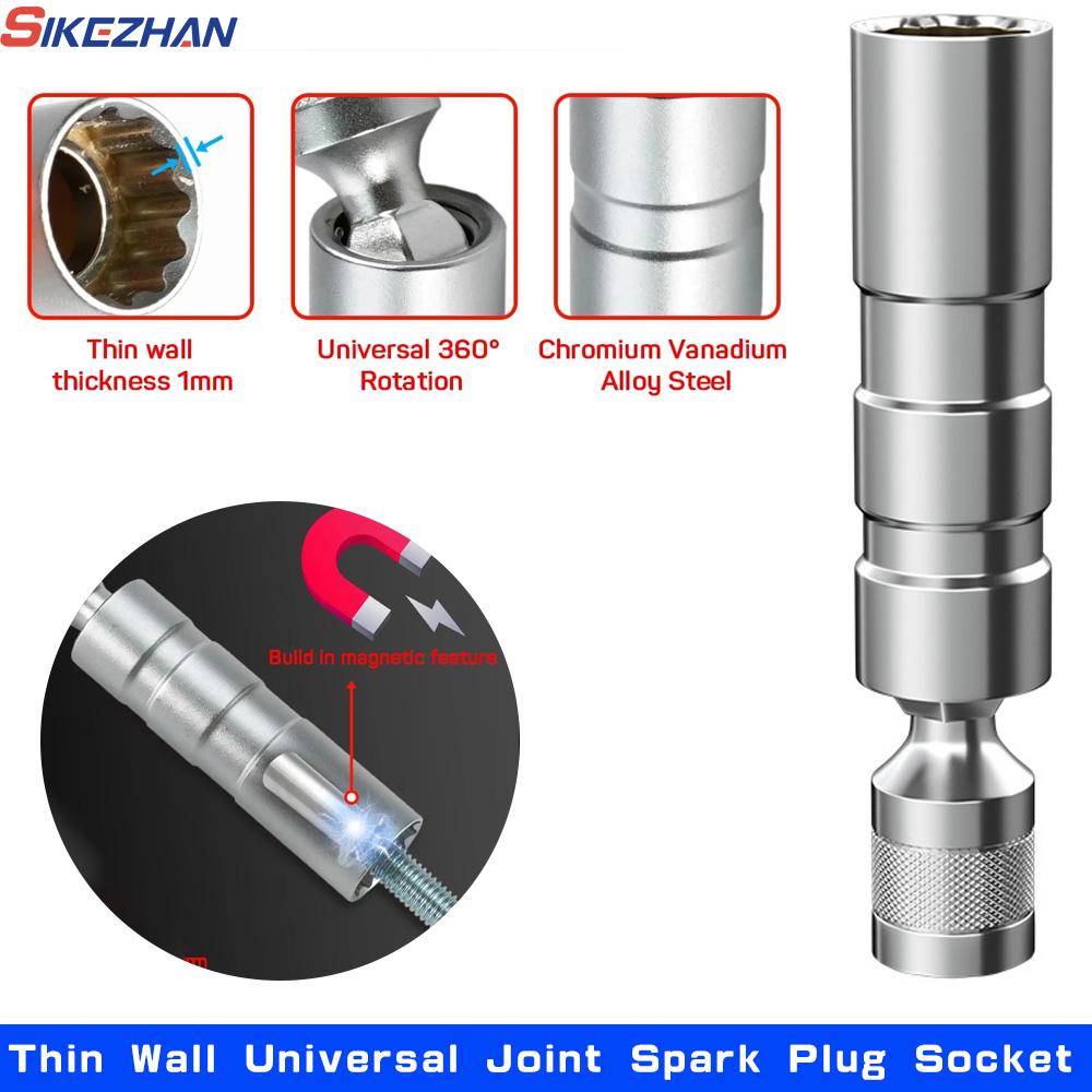 Spark Plug Socket Set - 16mm With Magnetic Thin Wall Universal