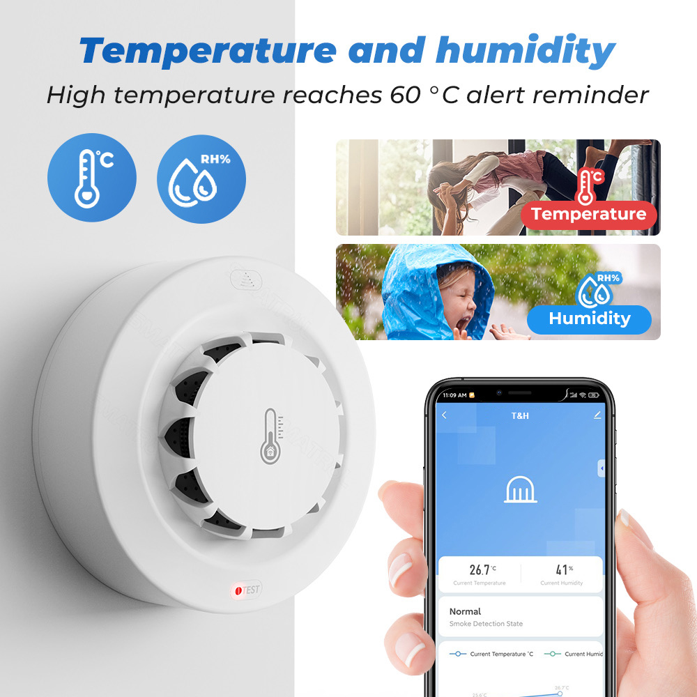 Tuya WiFi Temperature and Humi - Smoke Leak Detector 评论和价格