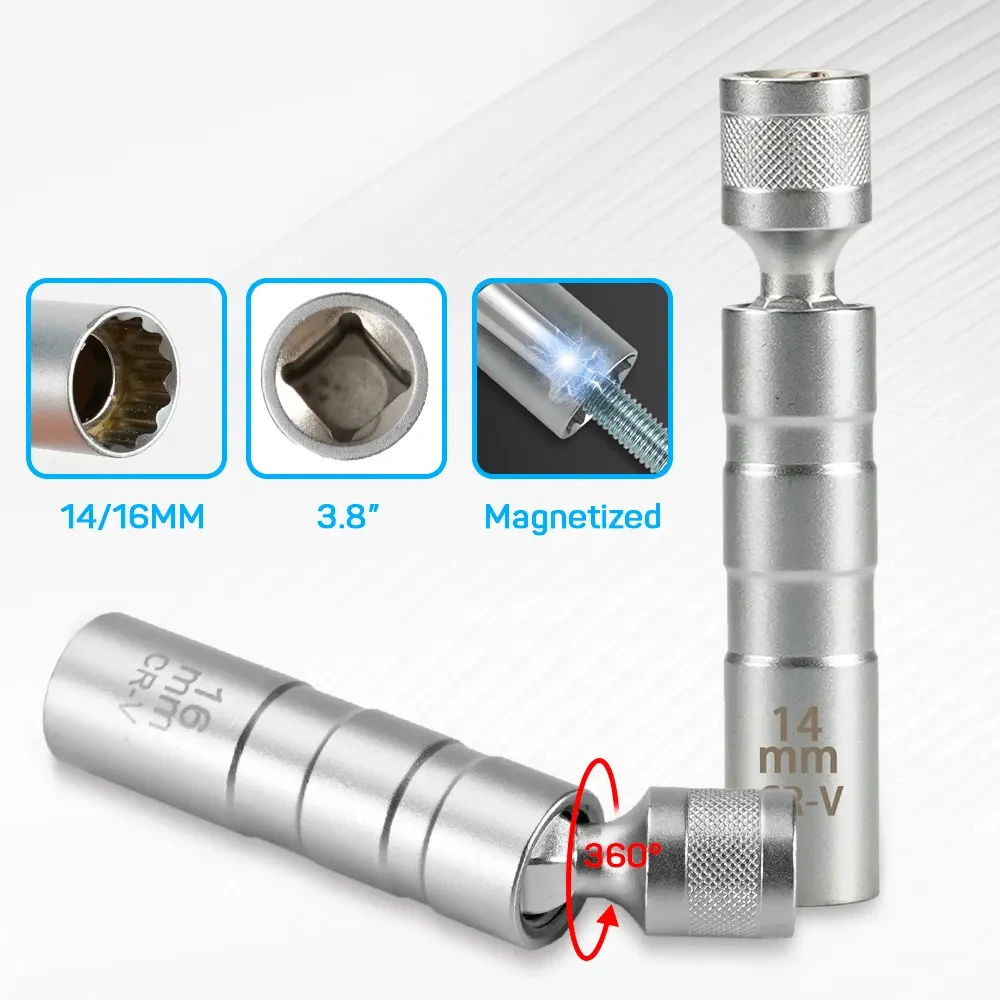 16mm With Magnetic Thin Wall U - Spark Plug Socket Set 评论和价格