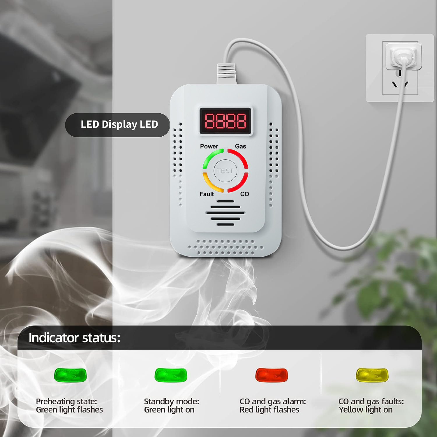 Natural Gas Detector 2in1 And  - Smoke Leak Detector 评论和价格
