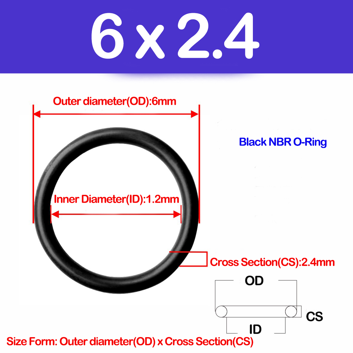 WD CS 2.4/2.8/4.6mm,NBR O Ring - Auto Repair Cs 评论和价格